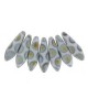 Czech Glass Daggers kralen 5x16mm Chalk white marea dots matted